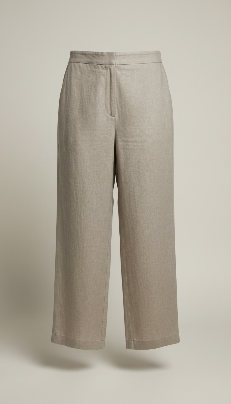 Pantalon taille haute soie légère