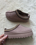 Mules à plateforme TAUPE