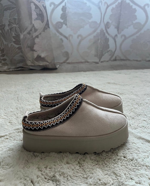 Mules à plateforme BEIGE